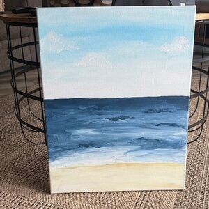 Coastal Canvas Art with Blue and White Tones